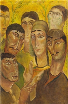 Cinq visages - Lado Davidovich Gudiashvili 