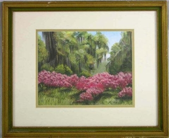Azaleas Beneath Moss Draped Trees - M. Krepper