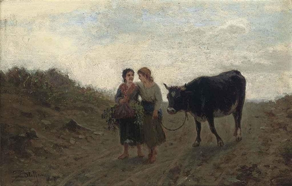 Taking a cow to market by Luigi Steffani
