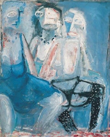 Three girlfriends by Asim Abu Shakra, 1984