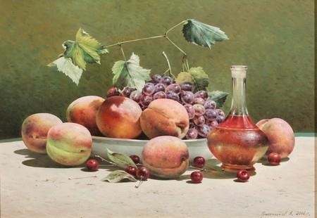 Still Life with Peaches by Vasily Nicholayevich Gribennikov, 2006