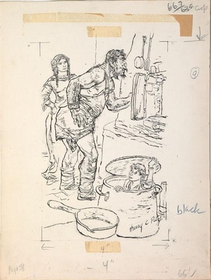 Henry Clarence Pitz | 6 Works: Illustrations for Jack and the Beanstalk ...