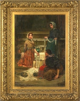 Market scene with three women - Mary Theresa Gorsuch Hart