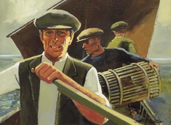 Artwork by John Skelton, THE LUG SAIL, ARANMEN, Made of acrylic on canvas