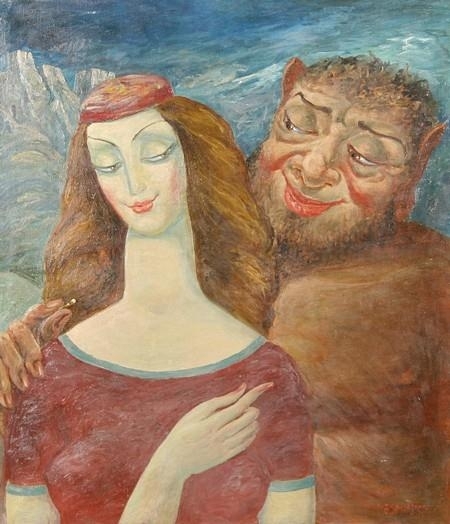 Beauty and the Beast by Lado Davidovich Gudiashvili , 1968
