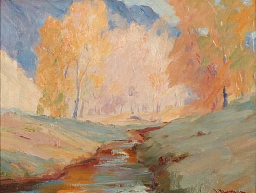 Landscape with creek by Jean Mannheim