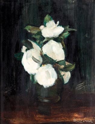 WHITE ROSES IN A VASE