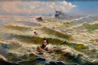 Course de natation - W. J. Björnson