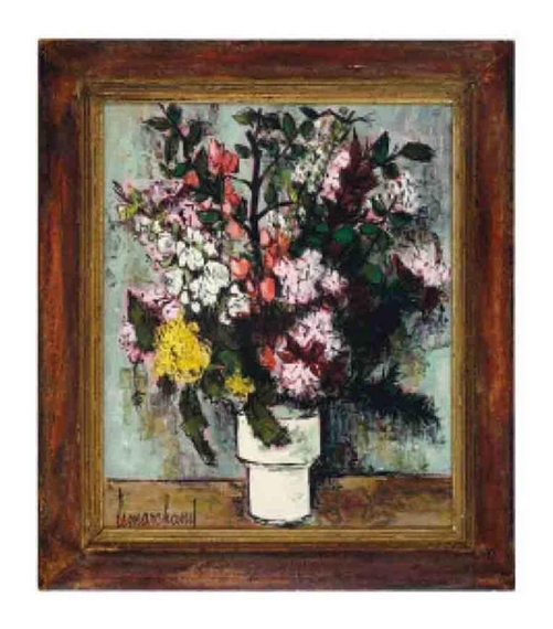 Still life of a colorful bouquet of flowers by Pierre Lemarchand