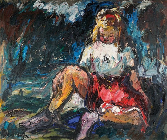 Jeune fille assise by Albert Vagh Weinmann, 1966