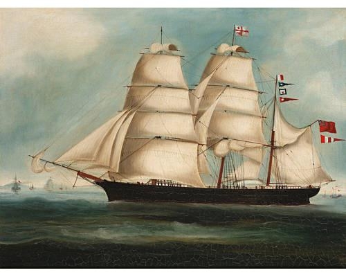 Anglo-Chinese School, 19th Century | A British merchant barque off the ...