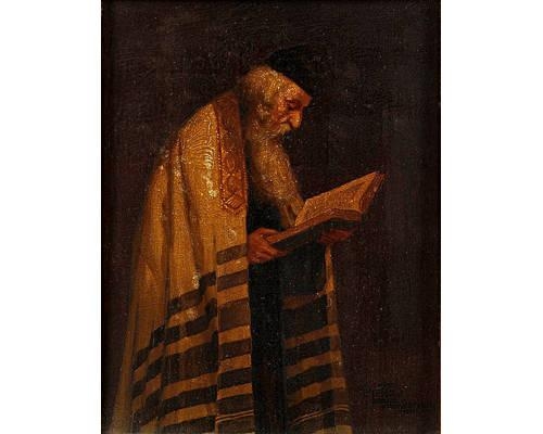 A Rabbi reading from the Torah by F. Lettau