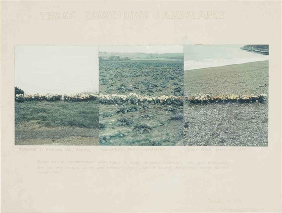 Three coinciding landscapes by Peter Hutchinson, 1970