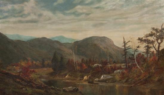 Stream in Autumn by American School, 19th Century, 19th century
