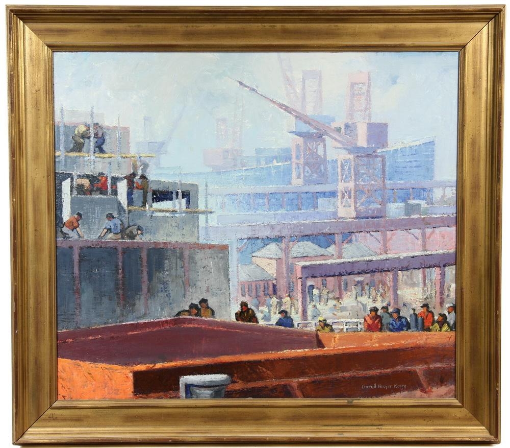 Artwork by Caroll Thayer Berry, Bath Iron Works, Made of Oil on canvas
