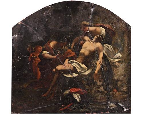 Saint Irene nursing Saint Sebastian by Lorenzo Garbieri