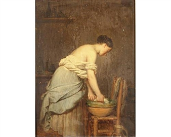 Femme á sa toilette - Adolphe Henri Dubasty