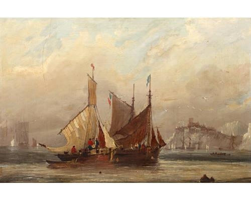 Frederick Calvert | Fishing vessels on a calm sea | MutualArt