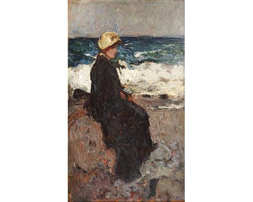 Young woman looking out to Sea by James Campbell Noble