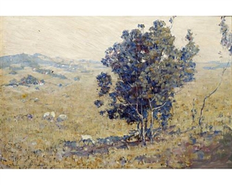 Landscape with sheep - Amanda Brewster Sewell