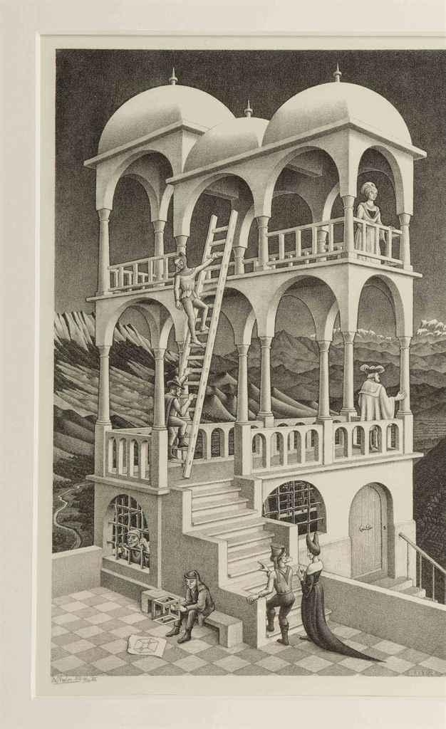 Belvedere by Maurits Cornelis Escher, 1958
