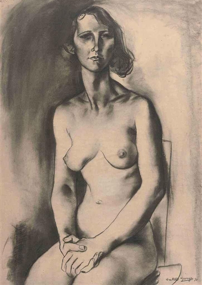 Seated nude by Georges Creten, 1931