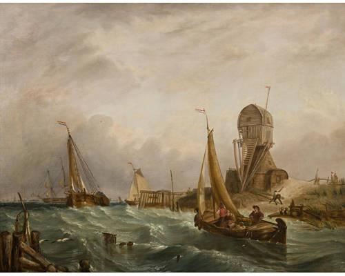 'Entrance to the Zuyder Zee, Tixel Island' by Clarkson Frederick Stanfield