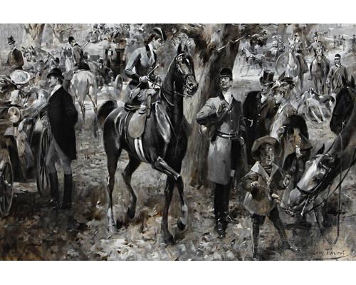 Retour de Chasse à Cour by Jean Joseph Léon Fauret, 1906