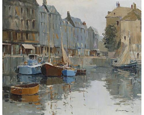 Artwork by Edward Wesson, Honfleur, Made of oil on canvas