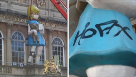 Damien Hirst's Charity statue vandalised