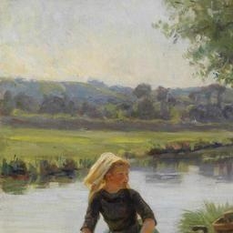 Wäscherin am Fluss - Emma Herland