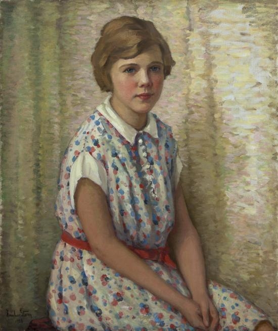 Artwork by Anna Lee Stacey, Portrait of a Young Girl, Made of oil on canvas