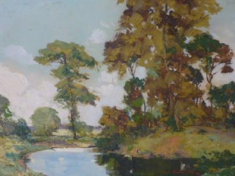 Autumnal River Scene - Francesco Pablo de Besperato