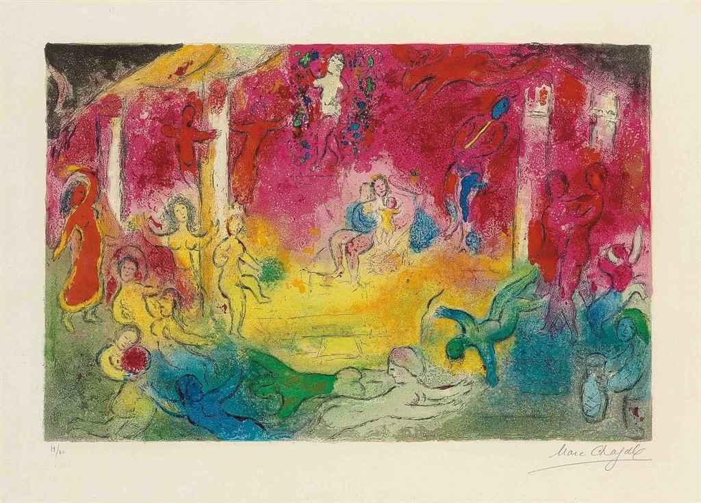 Marc Chagall | Temple et Histoire de Bacchus, from: Daphnis and Chloé ...