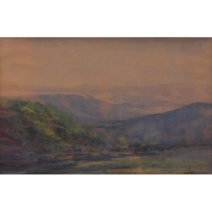 Artwork by L. Hoen, Landscape, Made of watercolor