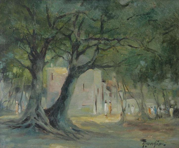 Artwork by Andre Mahieu, Northern African landscape, Made of Canvas