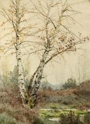 Dimitri Semakov | A Landscape with Birches (20th Century) | MutualArt
