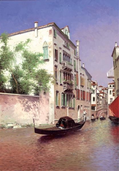 Artwork by Vasily Nicholayevich Gribennikov, Venetian canal, Made of oil on canvas