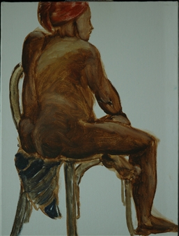 Seated Nude - Aline Lotter
