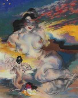 Artwork by Stanton MacDonald-Wright, Earth Synchromy, Made of oil on canvas