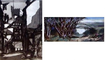 2 works: "On the Lickey Hills"; "Gabled Houses Evesham" - Perrett Hodges