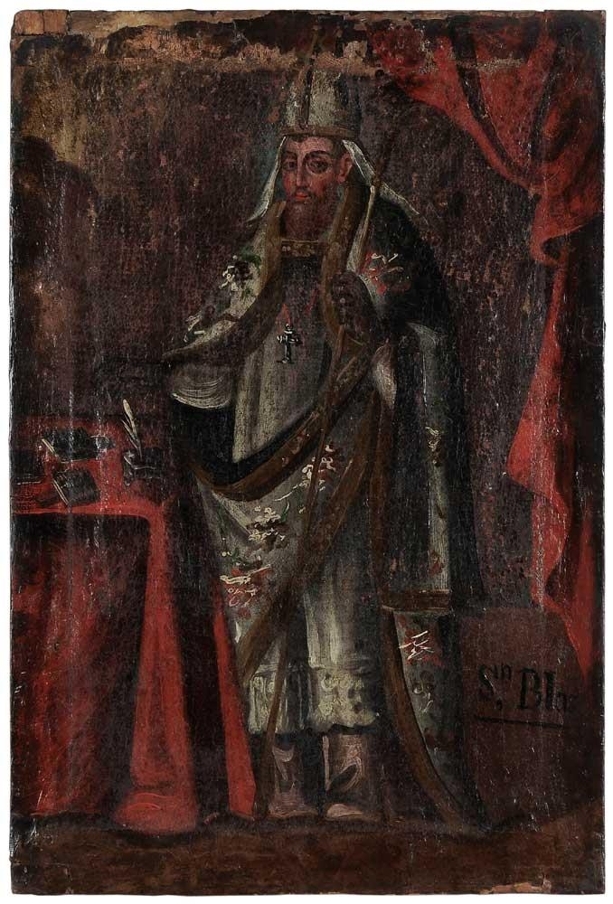 Spanish Colonial School, 18th Century Saint Narcissus of Jerusalem