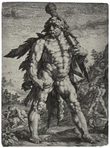 Artwork by Hendrick Goltzius, The Great Hercules, Made of Engraving