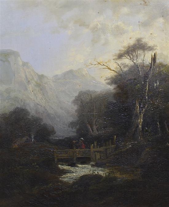 Artwork by John Berney Crome, Hilly Landscape with Figures, Made of oil on canvas