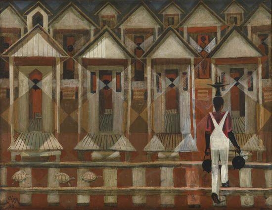 At the Railroad by John Biggers, 1988