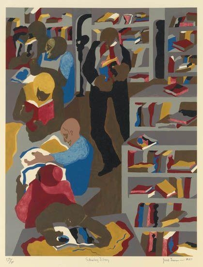 Schomburg Library by Jacob Lawrence, 1987