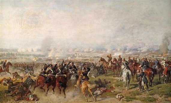 Emperor Wilhelm I with his general staff by Louis Braun, 1874