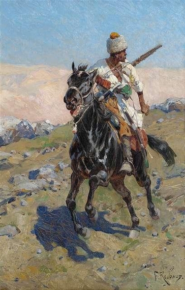 Circassian horseman by Frants Alekseevich Rubo