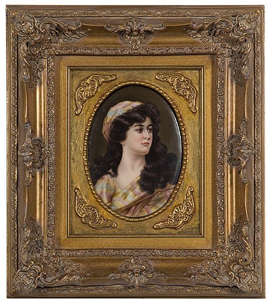 Artwork by Portia Snow, Painted Portrait Plaque, Made of porcelain