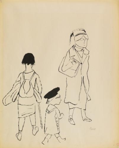 Sketches of Paris and Study of a Man: a double-sided drawing